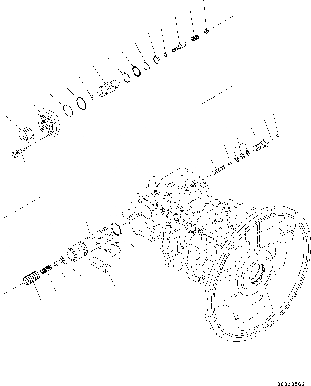 Схема запчастей Komatsu PC350LC-8 - ОСНОВН. ПОРШЕНЬ НАСОС ВНУТР. ЧАСТИ (8/) (№B-) ОСНОВН. ПОРШЕНЬ НАСОС