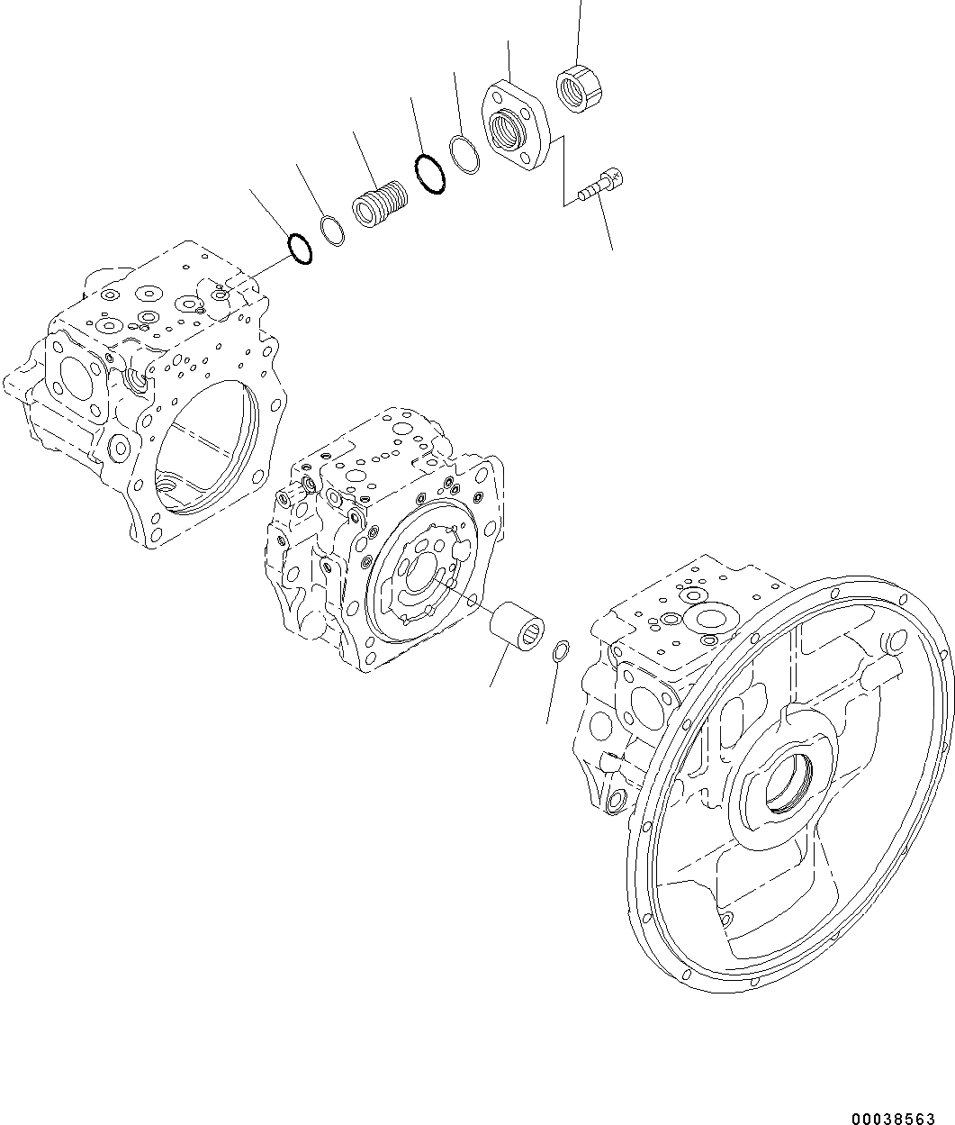 Схема запчастей Komatsu PC350LC-8 - ОСНОВН. ПОРШЕНЬ НАСОС ВНУТР. ЧАСТИ (9/) (№B-B) ОСНОВН. ПОРШЕНЬ НАСОС