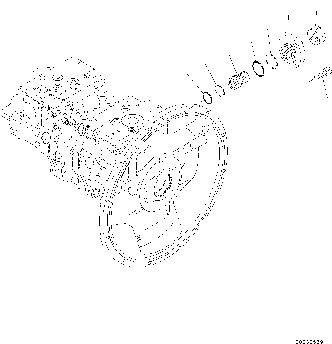 Схема запчастей Komatsu PC350LC-8 - ОСНОВН. ПОРШЕНЬ НАСОС ВНУТР. ЧАСТИ (/) (№B-) ОСНОВН. ПОРШЕНЬ НАСОС