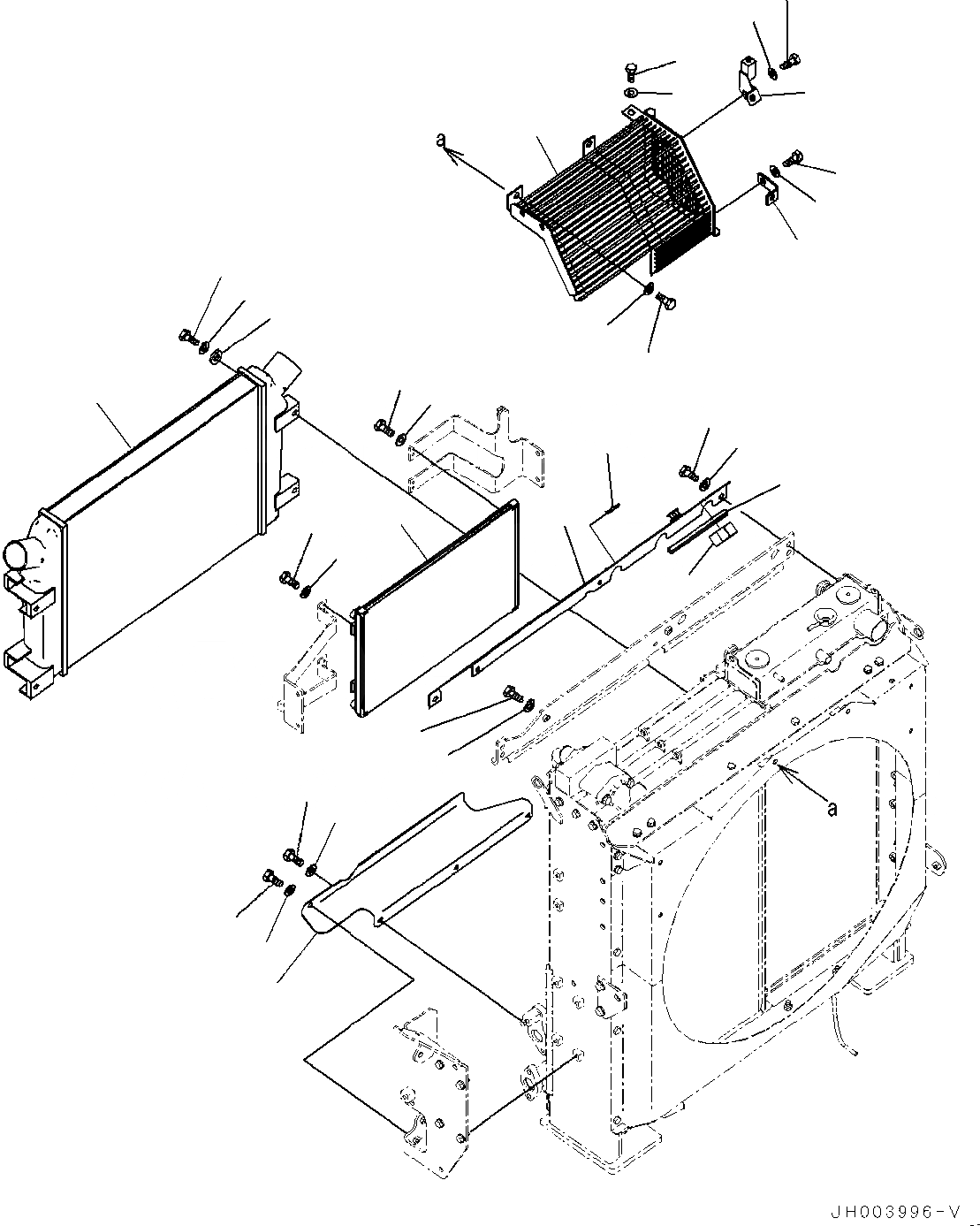 Схема запчастей Komatsu PC350LC-8 - СИСТЕМА ОХЛАЖДЕНИЯ ПОСЛЕОХЛАДИТЕЛЬ И КОНДЕНСАТОР СИСТЕМА ОХЛАЖДЕНИЯ