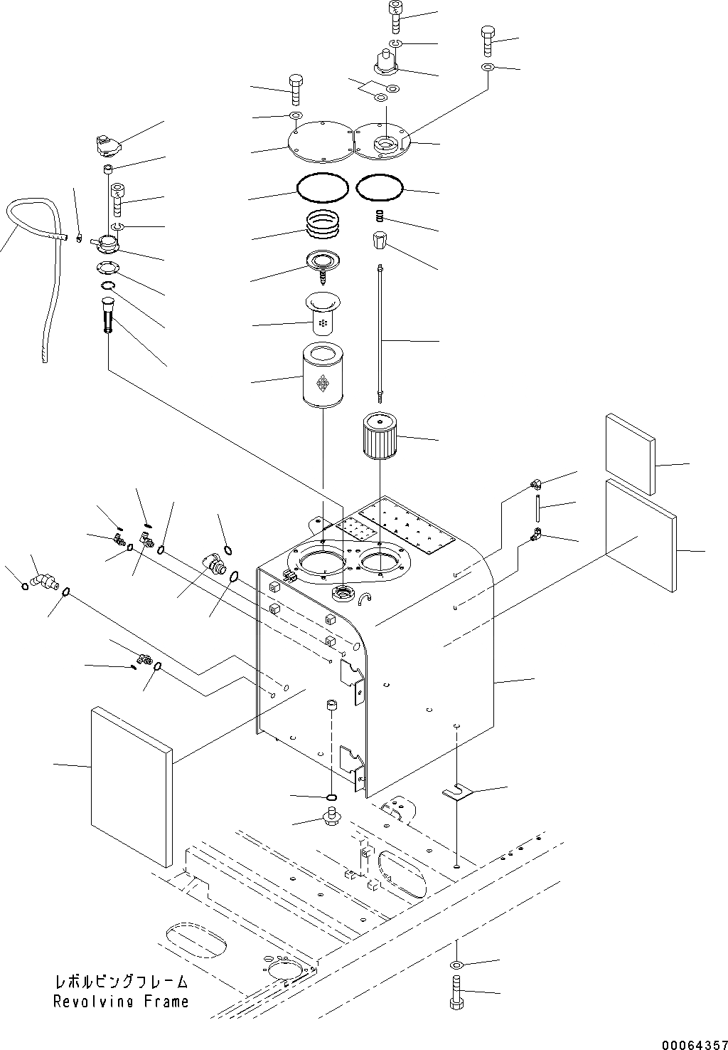 Схема запчастей Komatsu PC350LC-8 - ГИДРАВЛ МАСЛ. БАК ГИДРАВЛ МАСЛ. БАК