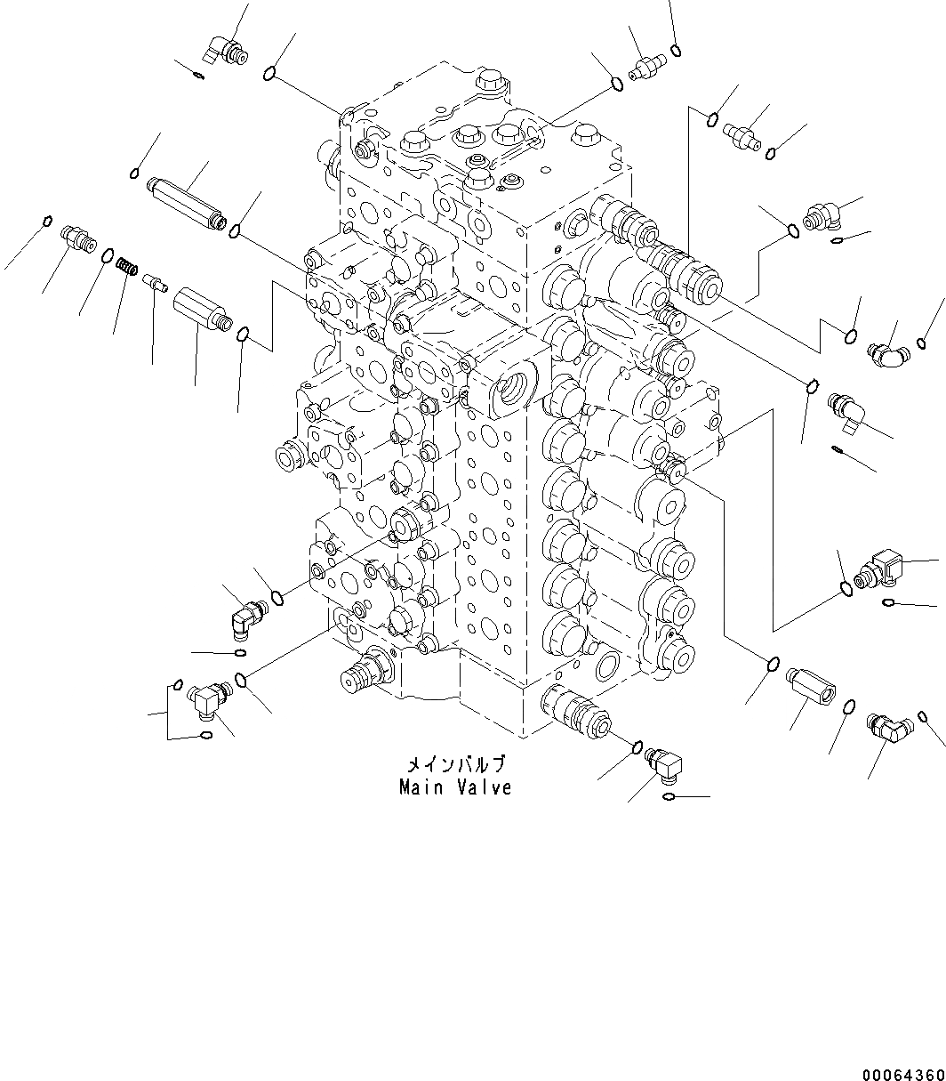 Схема запчастей Komatsu PC350LC-8 - ОСНОВН. УПРАВЛЯЮЩ. КЛАПАН, -АКТУАТОР УПРАВЛЯЮЩ. КЛАПАН КОМПОНЕНТЫ (/) ОСНОВН. УПРАВЛЯЮЩ. КЛАПАН, -АКТУАТОР