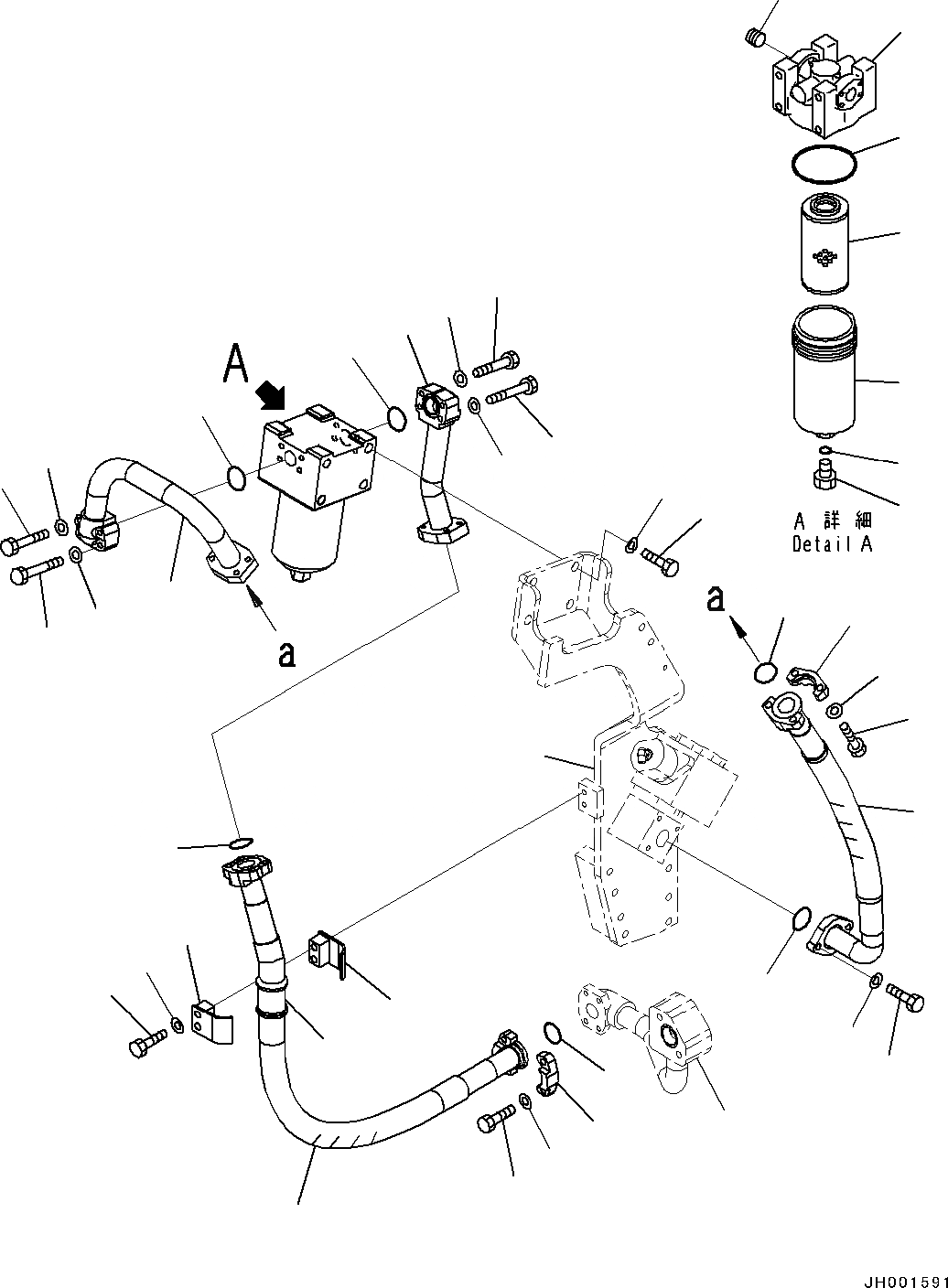 Схема запчастей Komatsu PC350LC-8 - АКТУАТОР ТРУБЫ, ВОЗВРАТ. ФИЛЬТР. АКТУАТОР ТРУБЫ