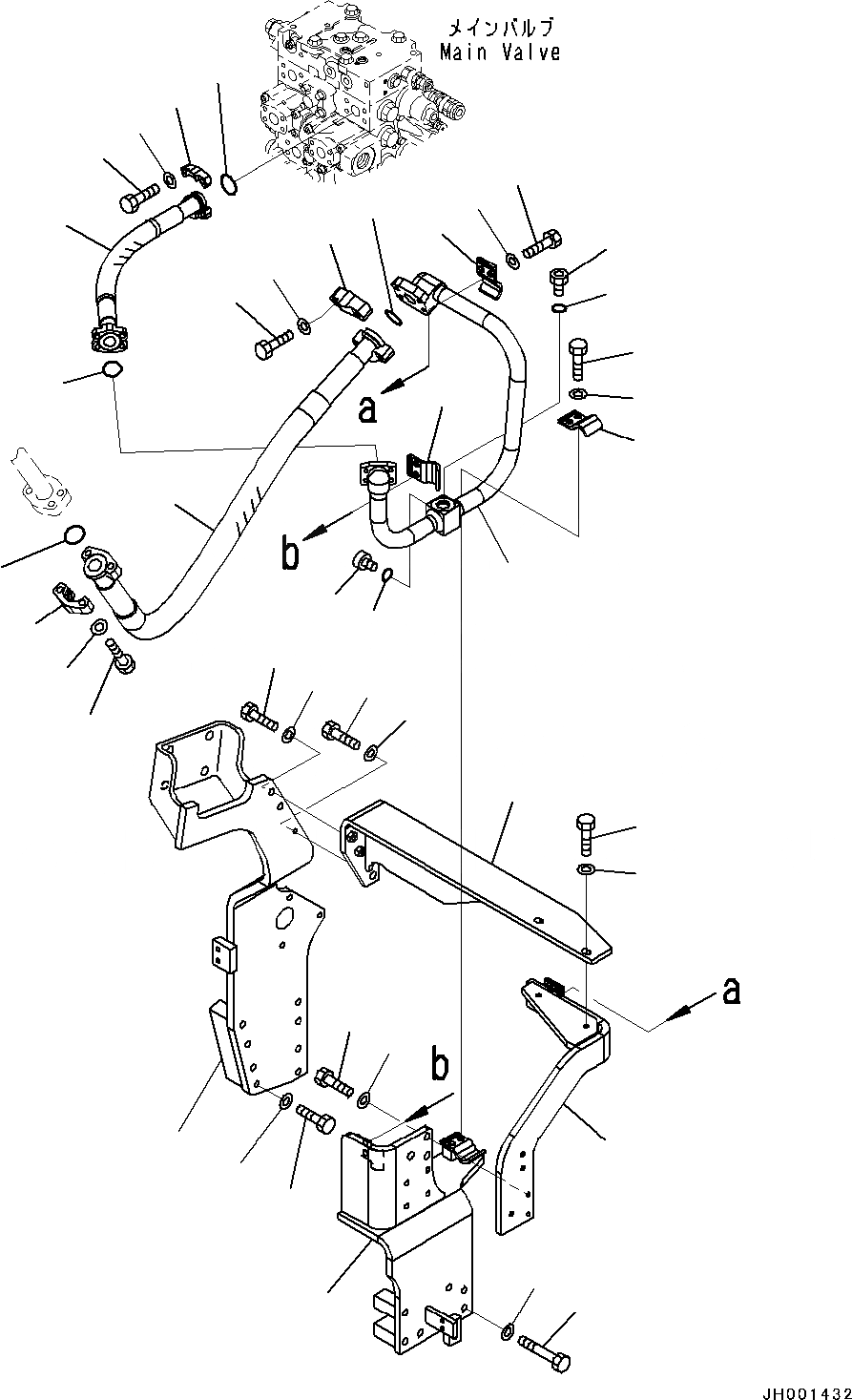 Схема запчастей Komatsu PC350LC-8 - АКТУАТОР ТРУБЫ, ОСНОВН. ЛИНИЯ, LHS АКТУАТОР ТРУБЫ