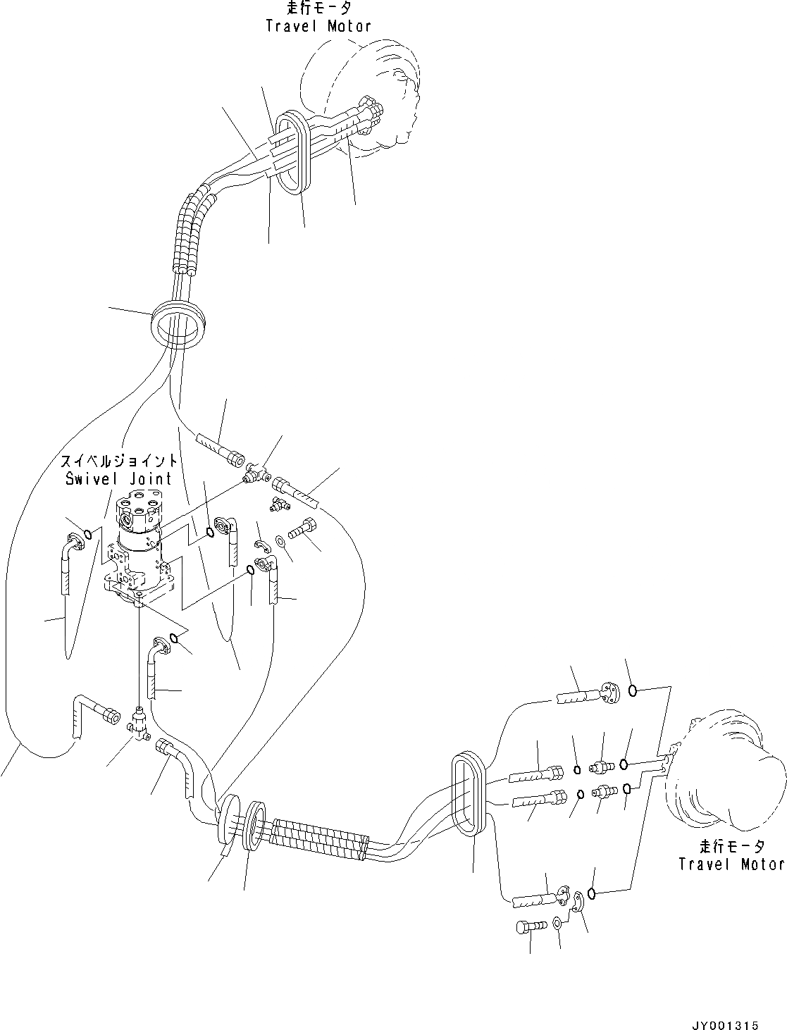 Схема запчастей Komatsu PC350LC-8 - ХОД КОНТУР ХОД КОНТУР