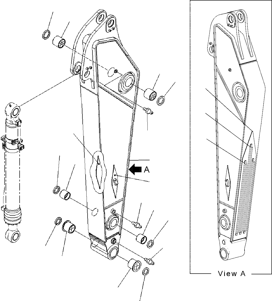 Схема запчастей Komatsu PC350LC-8 - РУКОЯТЬ, .M, УСИЛ.ENED, -НАВЕСН. ОБОРУД, ЧАС. СИСТ. СМАЗКИ ТИП РУКОЯТЬ, .M, УСИЛ.ENED, -НАВЕСН. ОБОРУД, ЧАС. СИСТ. СМАЗКИ ТИП
