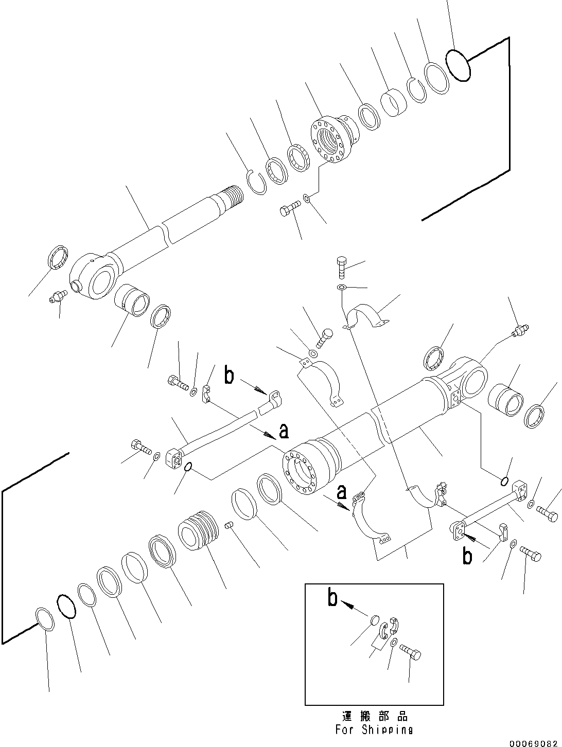 Схема запчастей Komatsu PC350LC-8 - РУКОЯТЬ, .M, УСИЛ.ENED, ЧАС. СИСТ. СМАЗКИ ТИП, ЦИЛИНДР КОВША (№B7-) РУКОЯТЬ, .M, УСИЛ.ENED, ЧАС. СИСТ. СМАЗКИ ТИП