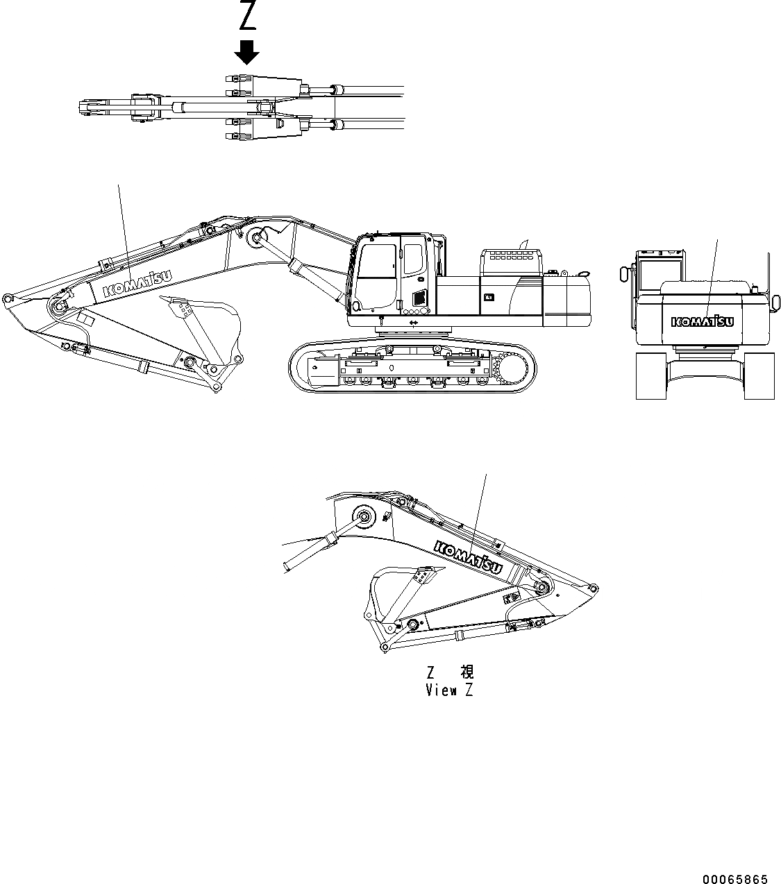 Схема запчастей Komatsu PC350LC-8 - KOMATSU ЛОГОТИП, СТРЕЛА И ПРОТИВОВЕС KOMATSU ЛОГОТИП, СТРЕЛА И ПРОТИВОВЕС