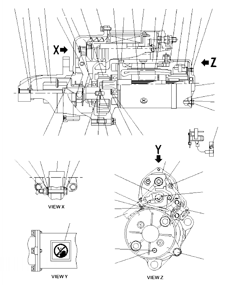 Схема запчастей Komatsu PC360LC-10 - AST- СТАРТЕР, KW ДВИГАТЕЛЬ