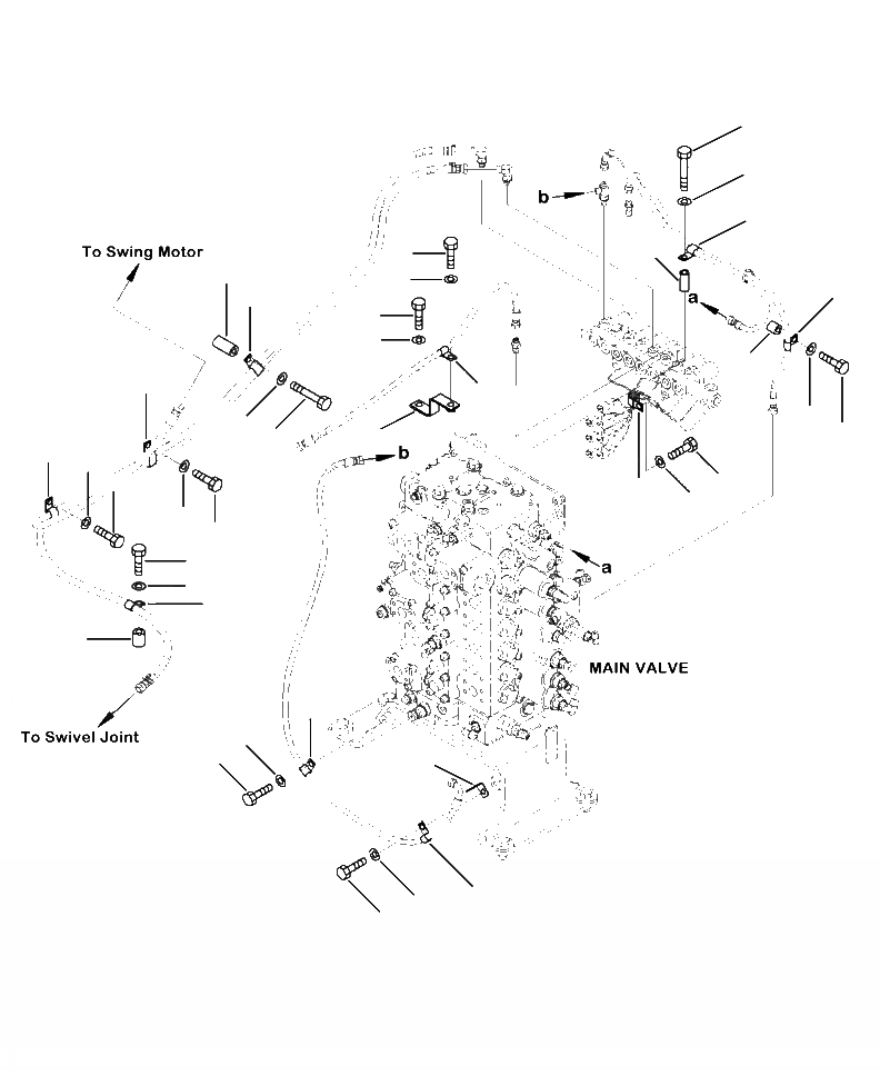 Схема запчастей Komatsu PC360LC-10 - H8-A ГИДРОЛИНИЯ СОЛЕНОИДНЫЙ КЛАПАН КРЕПЛЕНИЕ ШЛАНГОВS И КОРПУС ГИДРАВЛИКА