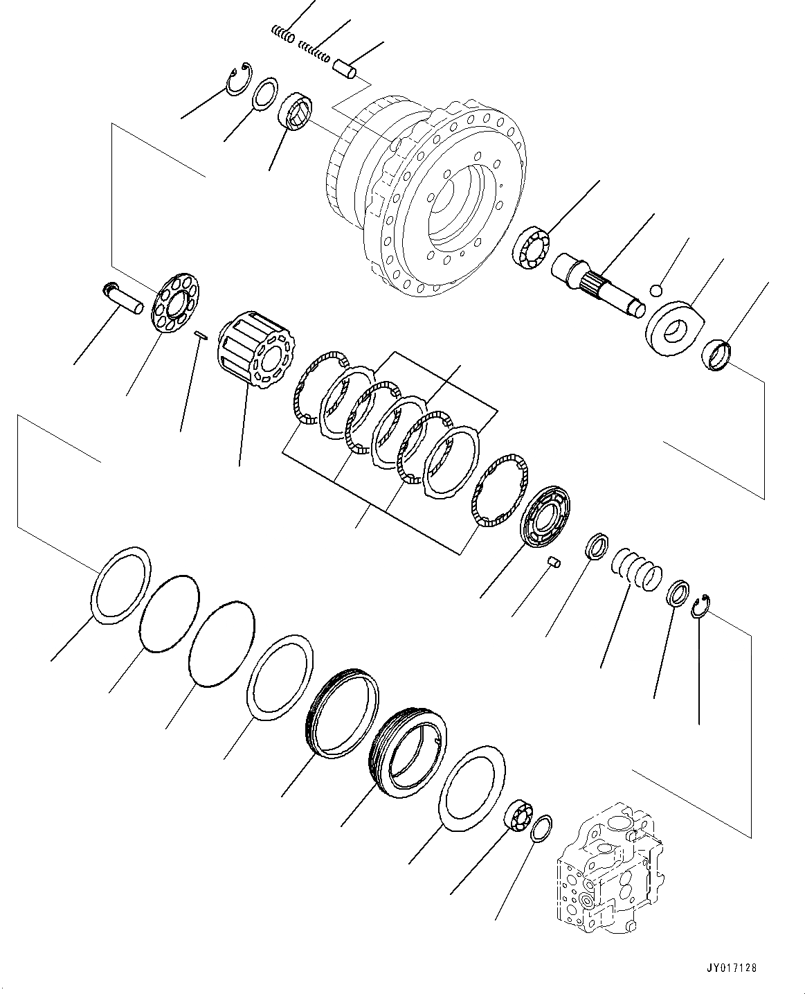 Схема запчастей Komatsu PC360LC-10 - КОНЕЧНАЯ ПЕРЕДАЧА, ВНУТР. ЧАСТИ, МОТОР ХОДА (/) КОНЕЧНАЯ ПЕРЕДАЧА