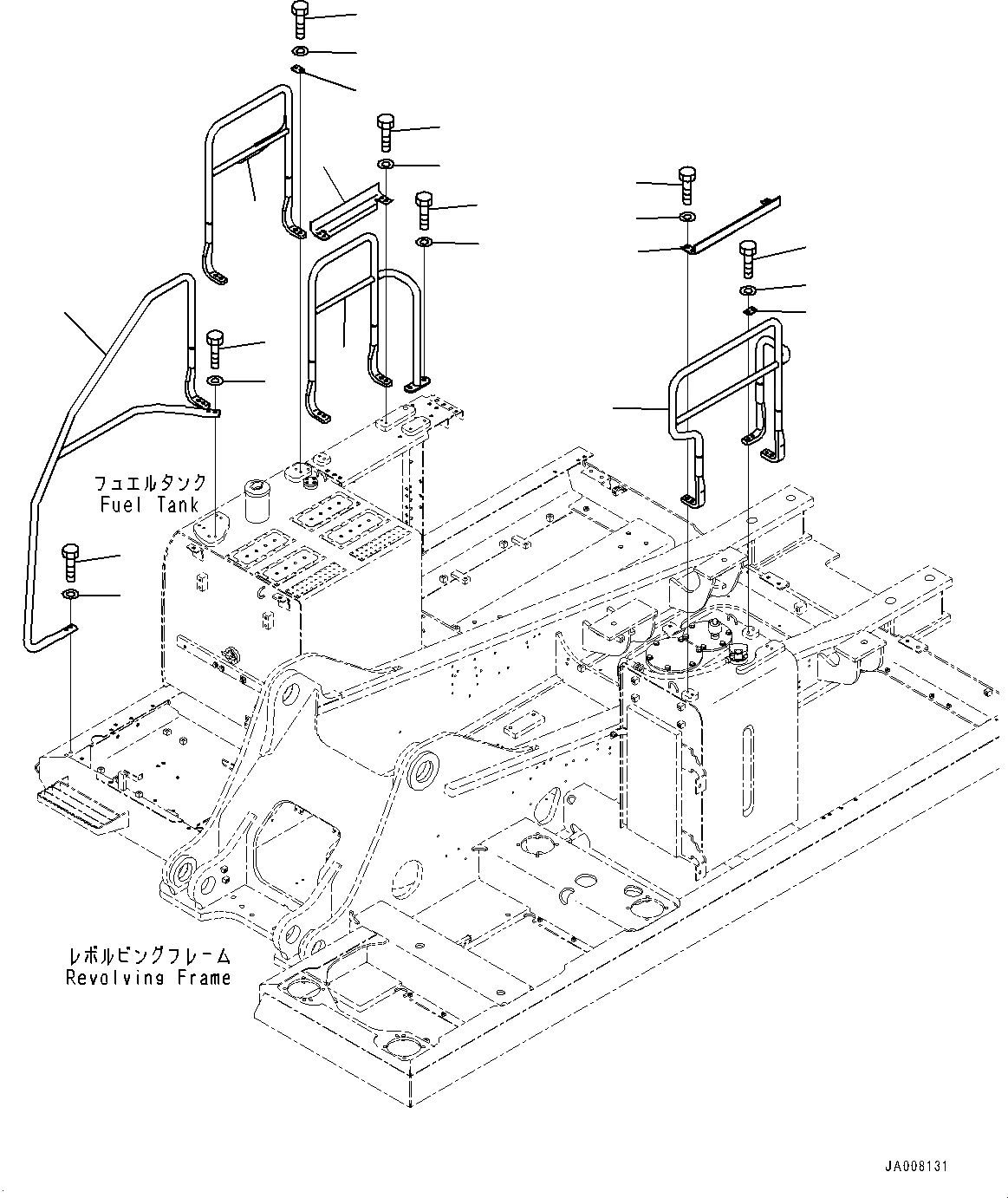 Схема запчастей Komatsu PC360NLC-10 - HANDRAIL, С ЗАПРАВОЧН. НАСОС HANDRAIL, С ЗАПРАВОЧН. НАСОС