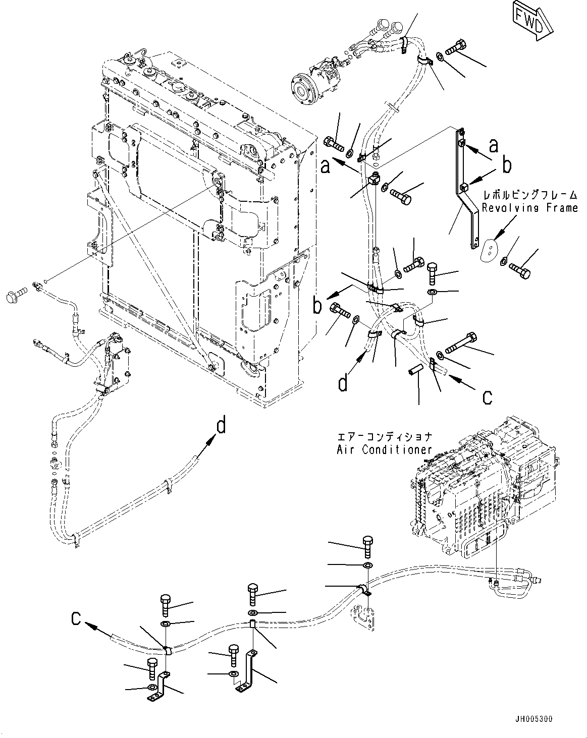 Схема запчастей Komatsu PC360NLC-10 - КОНДИЦ. ВОЗДУХА, ТРУБКИ КОНДИЦИОНЕРА КРЕПЛЕНИЕ (/) КОНДИЦ. ВОЗДУХА