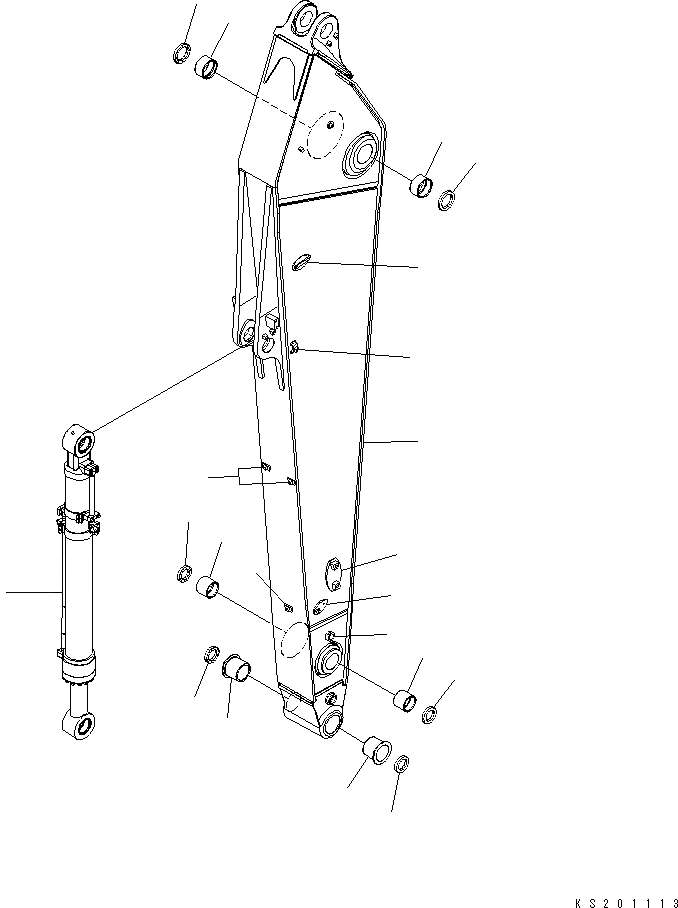Схема запчастей Komatsu PC360NLC-10 - РУКОЯТЬ, MM, РУКОЯТЬ РУКОЯТЬ, MM