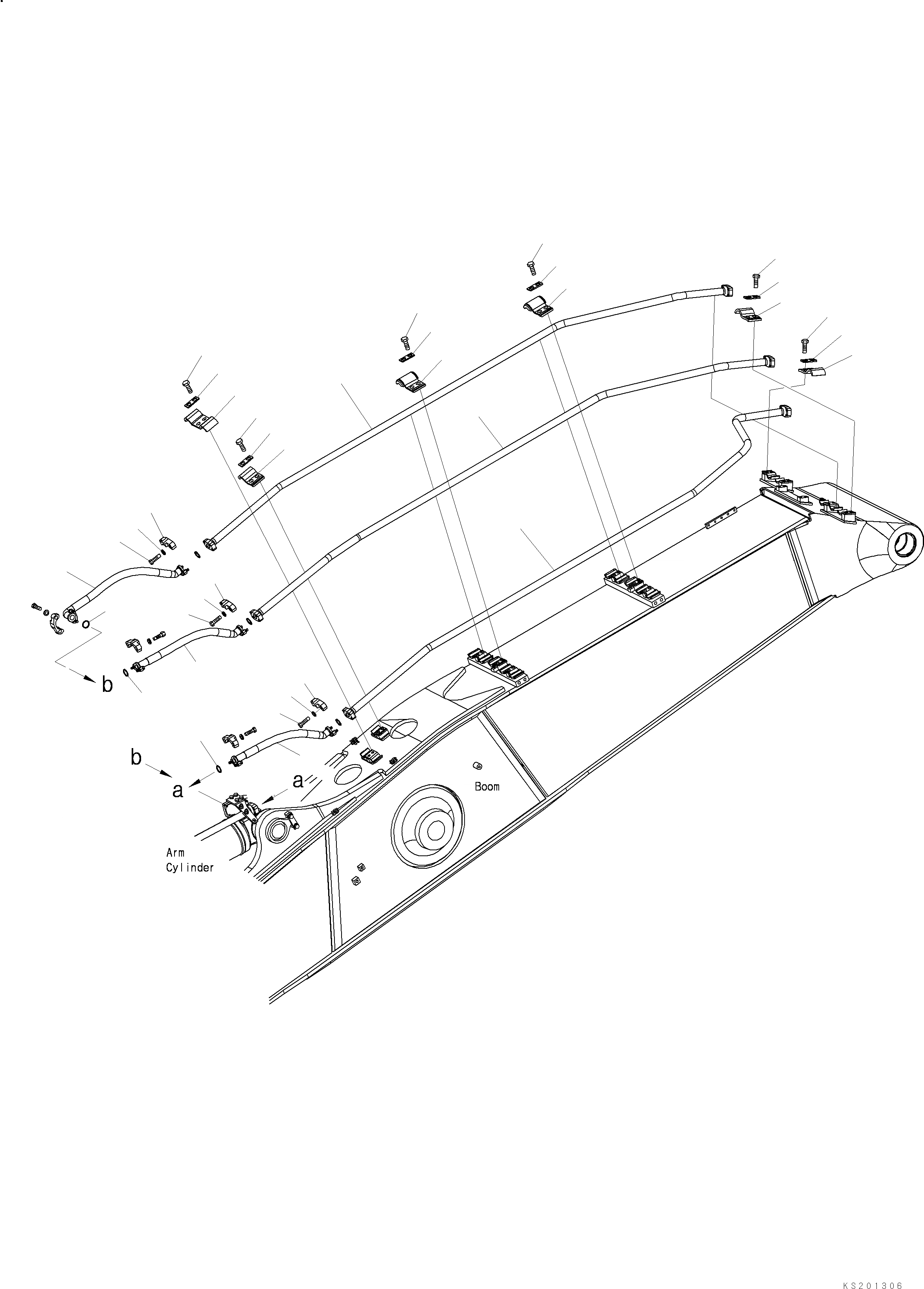 Схема запчастей Komatsu PC360LC - ПРЯМ. СТРЕЛА, ЦИЛИНДР РУКОЯТИS T РАБОЧЕЕ ОБОРУДОВАНИЕ