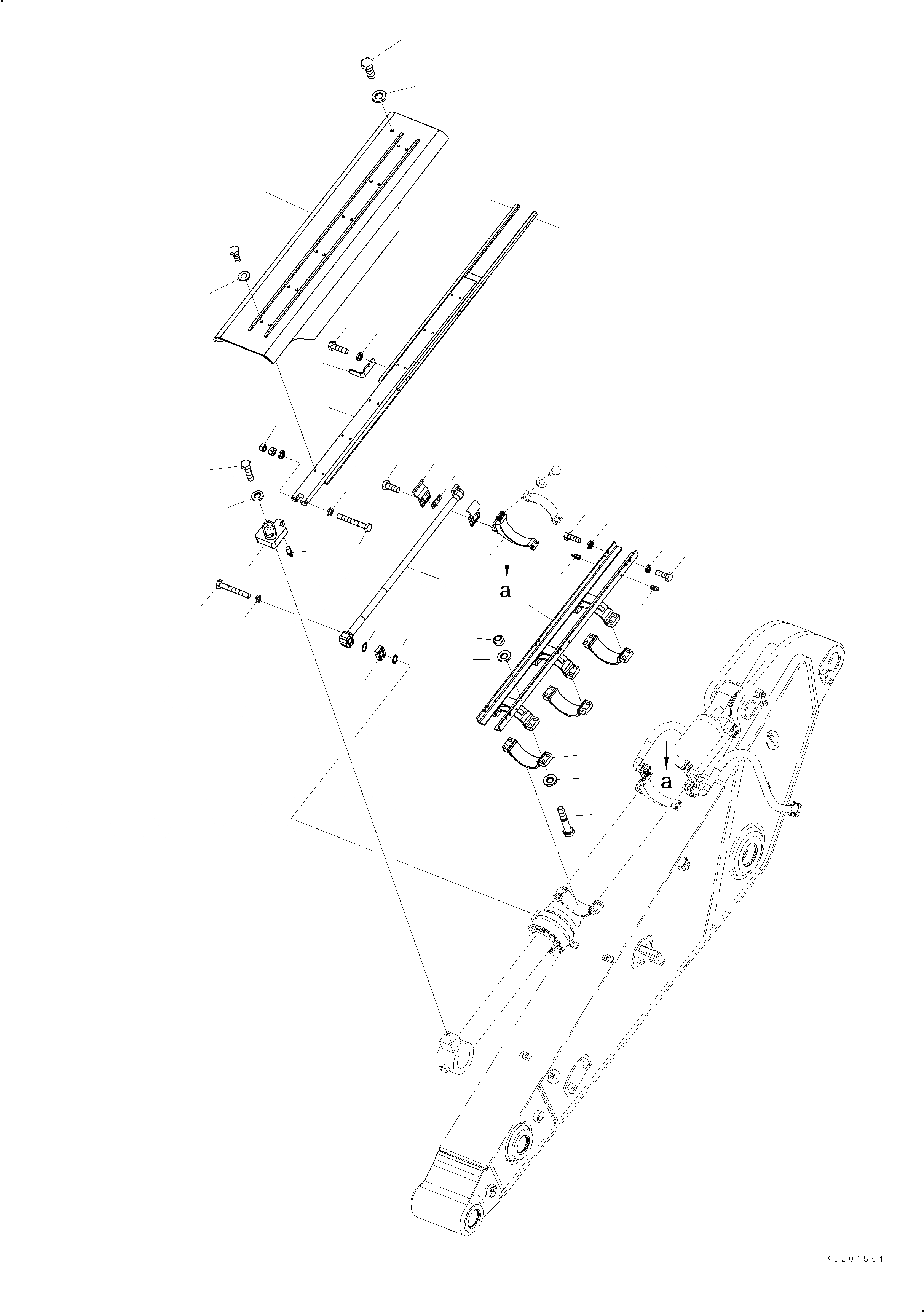 Схема запчастей Komatsu PC360LC - ЦИЛИНДР КОВША ЧАСТИ КОРПУСА (ДЛЯ .M РУКОЯТЬ) T РАБОЧЕЕ ОБОРУДОВАНИЕ
