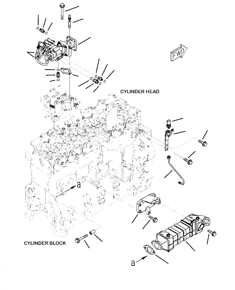 Схема запчастей Komatsu PC390LC-10 - AER- ВЫПУСКН. GAS RE-CIRCULATION (EGR) КЛАПАН И ОХЛАДИТЕЛЬ ДВИГАТЕЛЬ