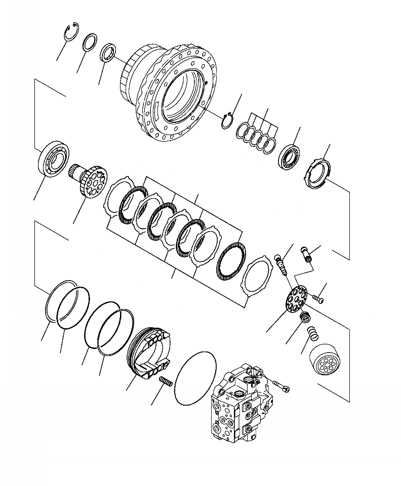 Схема запчастей Komatsu PC390LC-10 - P-A МОТОР ХОДА (/) ХОД СИСТЕМА И ITS КОМПОНЕНТЫ