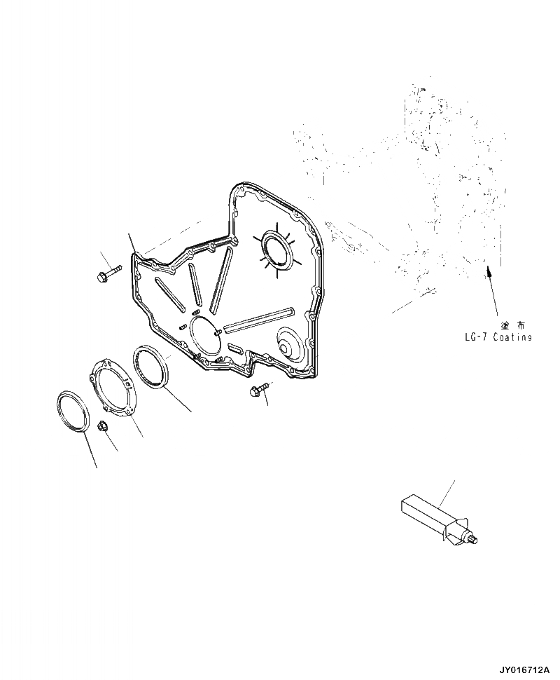 Схема запчастей Komatsu PC390LL-10 A50601 - AGG- ПЕРЕДН. ПРИВОД COVER ДВИГАТЕЛЬ