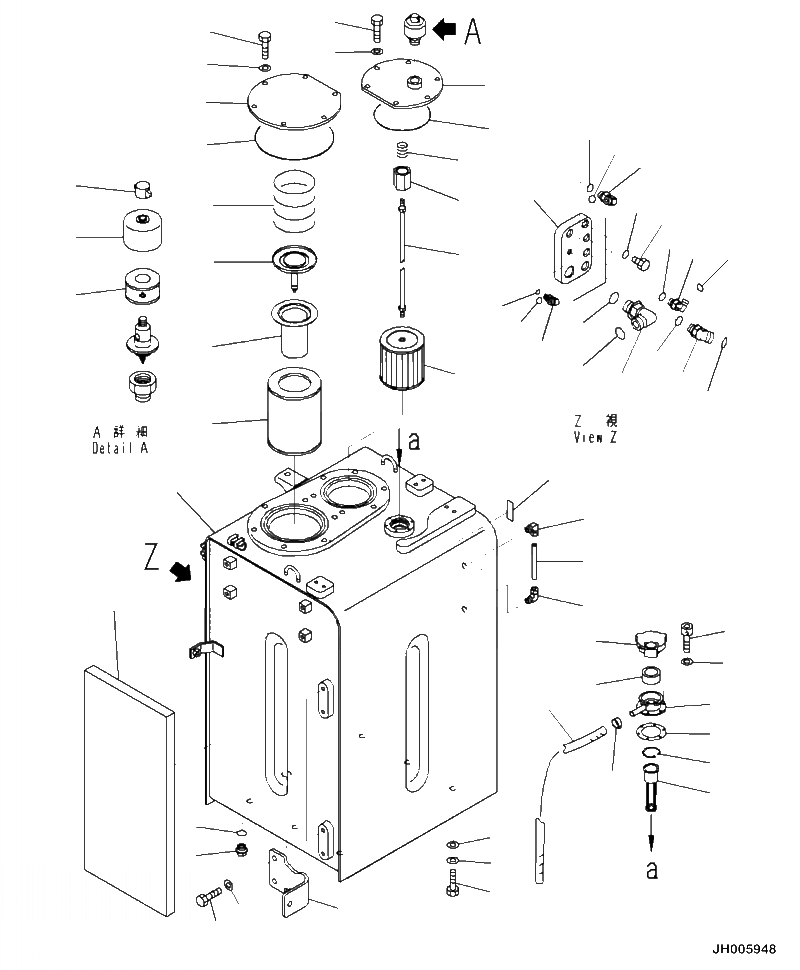 Схема запчастей Komatsu PC390LL-10 A50601 - H-A ГИДР. БАК. ГИДРАВЛИКА