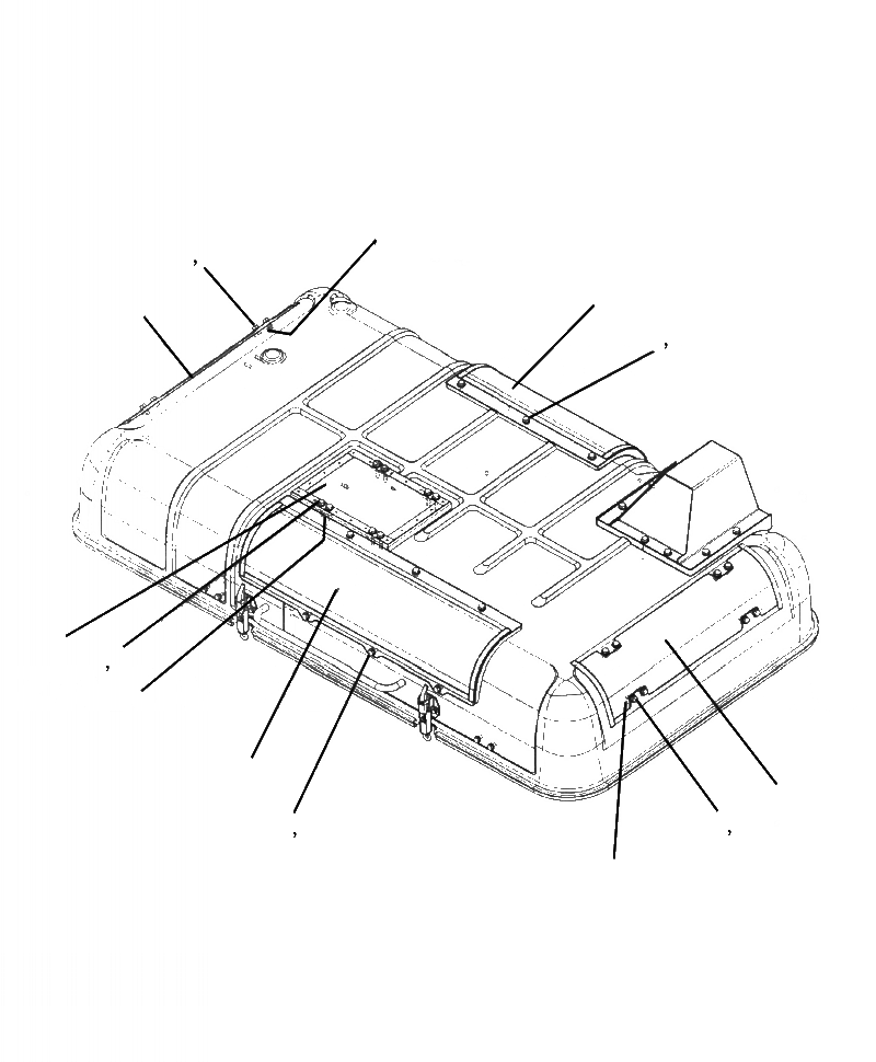 Схема запчастей Komatsu PC390LL-10 A50601 - M-A КАПОТ ЭКРАНS ЧАСТИ КОРПУСА И КРЫШКИ