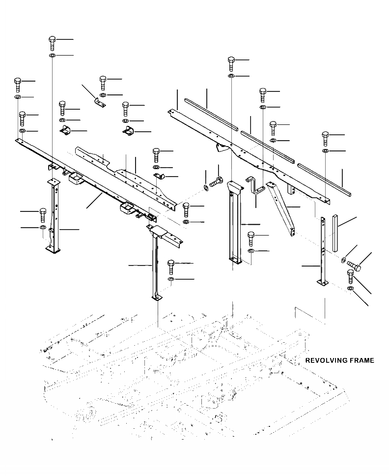 Схема запчастей Komatsu PC390LL-10 A50601 - M-A РАМА ЧАСТИ КОРПУСА И КРЫШКИ