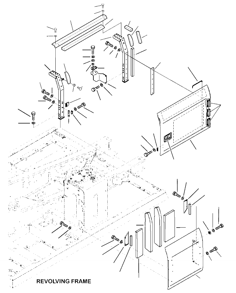 Схема запчастей Komatsu PC390LL-10 A50601 - M-A ЛЕВ. ACCESS ДВЕРЬ И КРЫШКИ ЧАСТИ КОРПУСА И КРЫШКИ