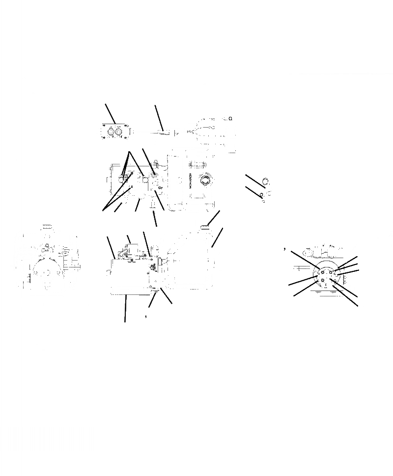 Схема запчастей Komatsu PC390LL-10 A50601 - M8-7A НАСОС RISER COMPONENTS ЧАСТИ КОРПУСА И КРЫШКИ