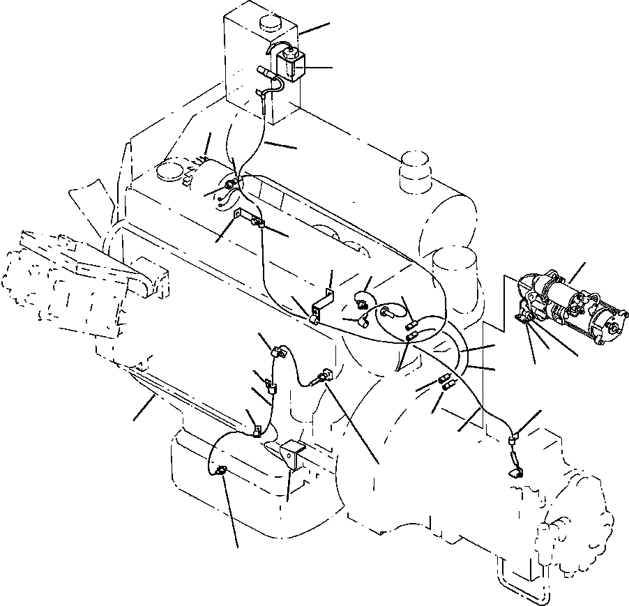 Схема запчастей Komatsu PC400LC-5 - ЭЛЕКТРИКА ЭЛЕКТРОПРОВОДКА ГЕНЕРАТОР, CRANKING МОТОР И ДАТЧИКS КОМПОНЕНТЫ ДВИГАТЕЛЯ & ЭЛЕКТРИКА