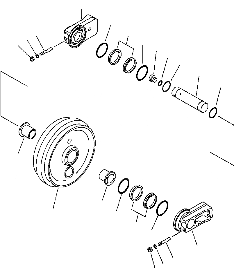 Схема запчастей Komatsu PC400LC-5 - ПЕРЕДН. ЛЕНИВЕЦ ХОД И НИЖН.CARRIAGE