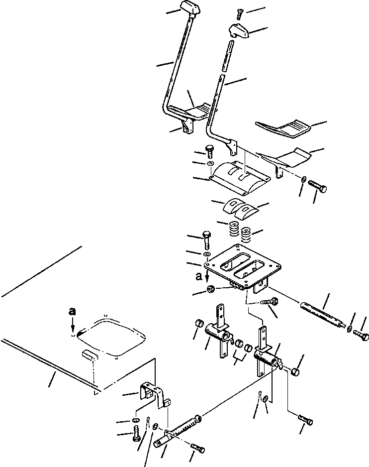 Схема запчастей Komatsu PC400LC-5 - РЫЧАГ УПРАВЛ-Я ХОДОМ И ПЕДАЛЬ СИСТЕМА УПРАВЛЕНИЯ И ОСНОВНАЯ РАМА