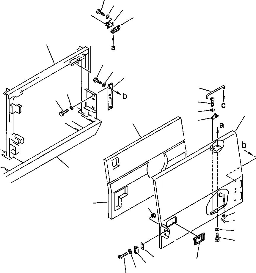 Схема запчастей Komatsu PC400LC-5 - ЛЕВ. COVER ЧАСТИ КОРПУСА