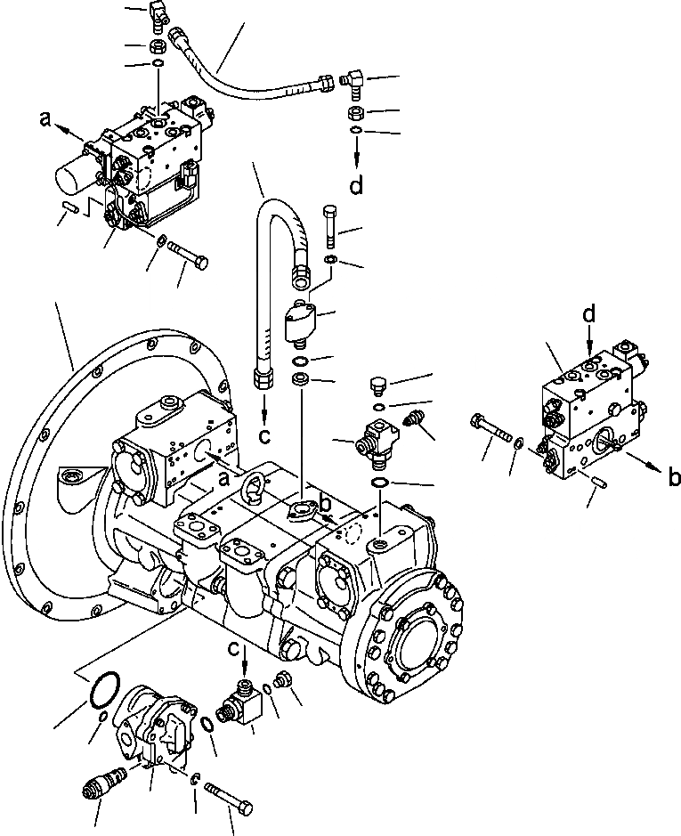 Схема запчастей Komatsu PC400LC-5 - ГИДР. НАСОС. ASSEMBLY COMPLETE ASSEMBLY УПРАВЛ-Е РАБОЧИМ ОБОРУДОВАНИЕМ
