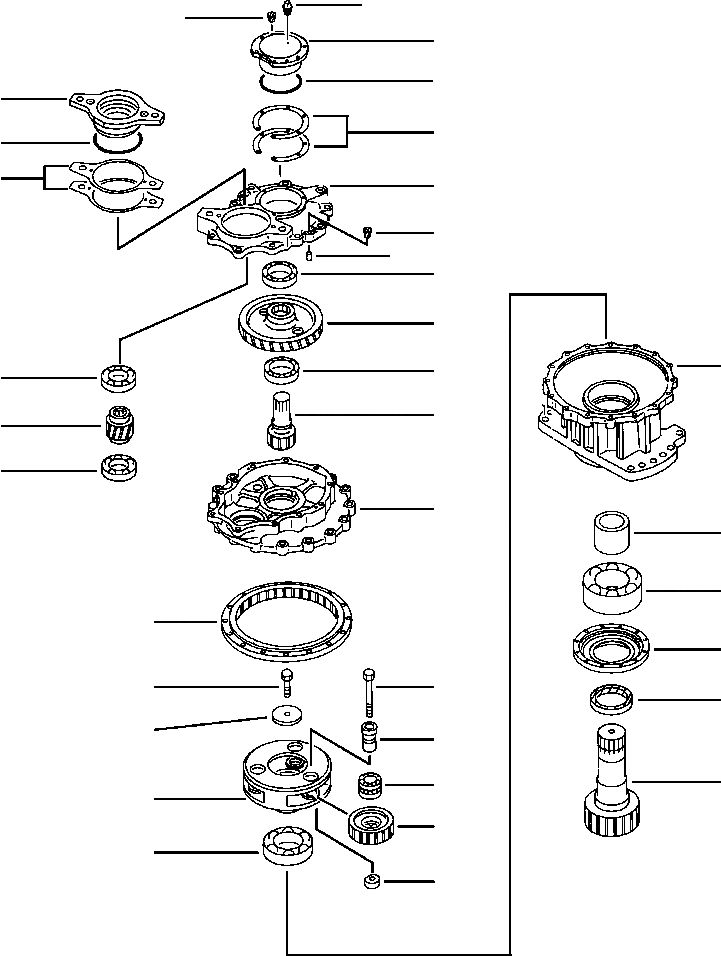 Схема запчастей Komatsu PC400LC-5 - МЕХАНИЗМ ПОВОРОТА МЕХ-М ОТБОРА МОЩНОСТИ И ПОВОРОТН.