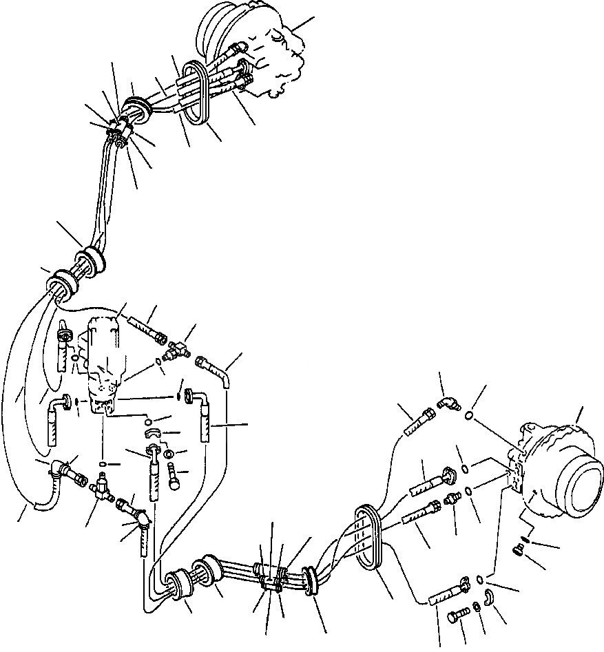 Схема запчастей Komatsu PC400LC-5 - ГИДРОЛИНИЯ ХОДАРЕГУЛЯТОР ОПЦ. ХОД И НИЖН.CARRIAGE