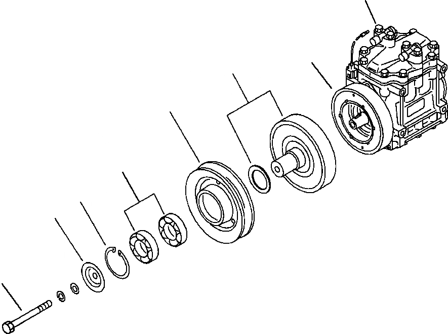 Схема запчастей Komatsu PC400LC-5 - КОНДИЦ. ВОЗДУХА КОМПРЕССОР ЧАСТИ КОРПУСА