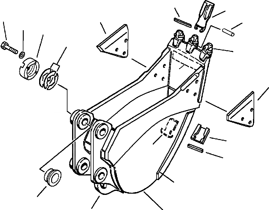 Схема запчастей Komatsu PC400LC-5 - КОВШ - ESCO HEAVY-DUTY CAST LIP - IN. (7 MM) ШИР. РАБОЧЕЕ ОБОРУДОВАНИЕ (ЭКСКАВАТ.)
