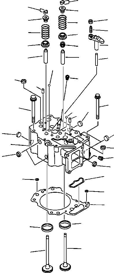 Схема запчастей Komatsu PC400LC-5 - ГОЛОВКА ЦИЛИНДРОВ заводской номер THRU 887 ГОЛОВКА ЦИЛИНДРОВ
