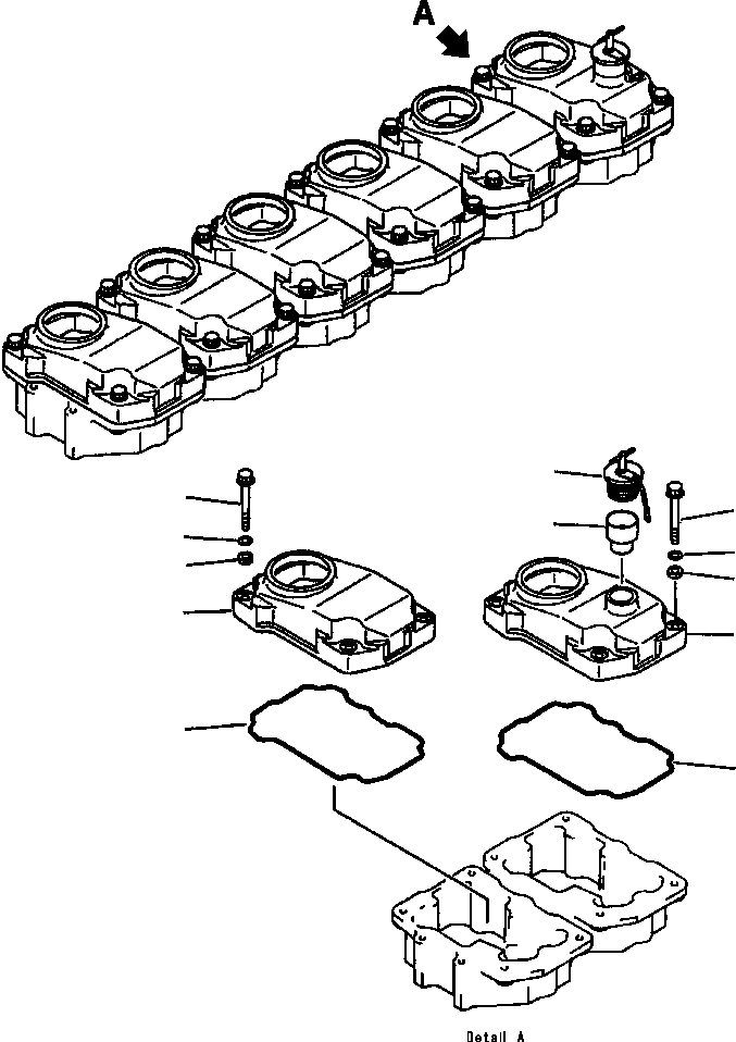 Схема запчастей Komatsu PC400LC-5 - РЫЧАГ КОРОМЫСЛА КРЫШКИ ГОЛОВКА ЦИЛИНДРОВ