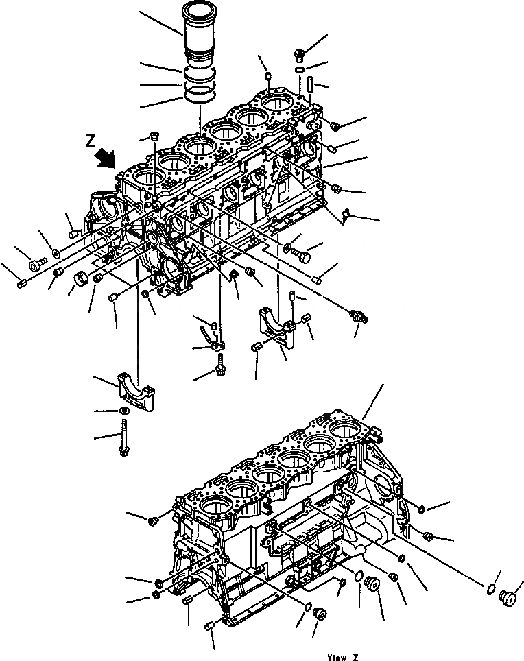 Схема запчастей Komatsu PC400LC-5 - БЛОК ЦИЛИНДРОВ БЛОК ЦИЛИНДРОВ