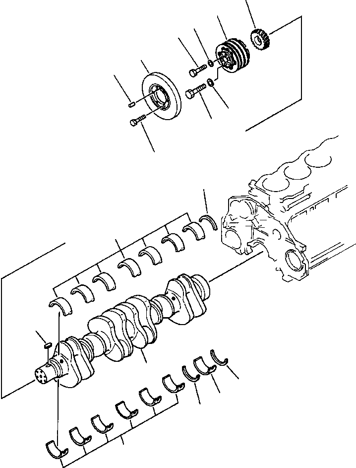 Схема запчастей Komatsu PC400LC-5 - КОЛЕНВАЛ БЛОК ЦИЛИНДРОВ