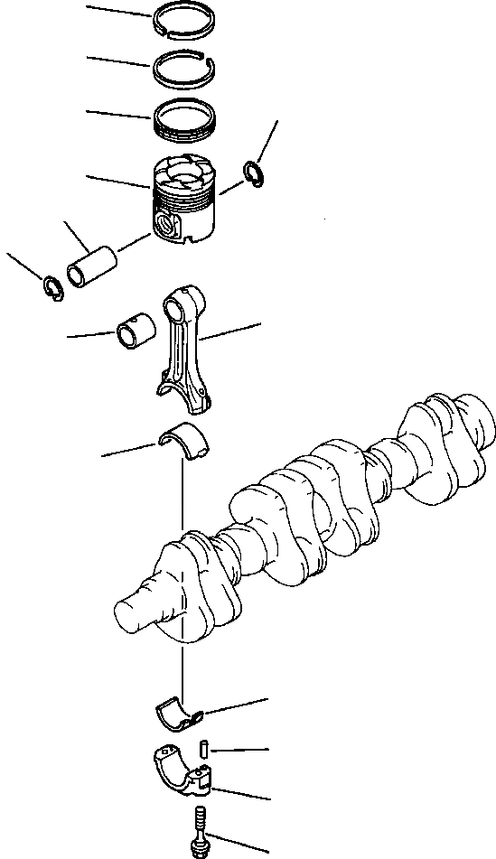 Схема запчастей Komatsu PC400LC-5 - ПОРШЕНЬ И ШАТУН БЛОК ЦИЛИНДРОВ