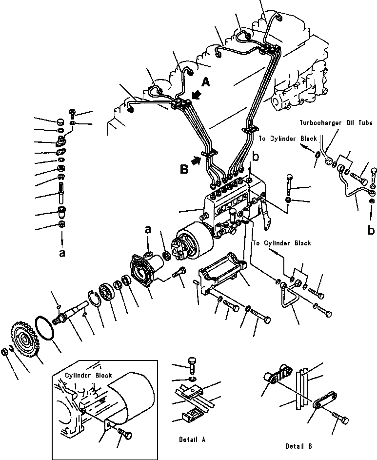 Схема запчастей Komatsu PC400LC-5 - ТОПЛИВОПРОВОД. ТОПЛИВН. СИСТЕМА