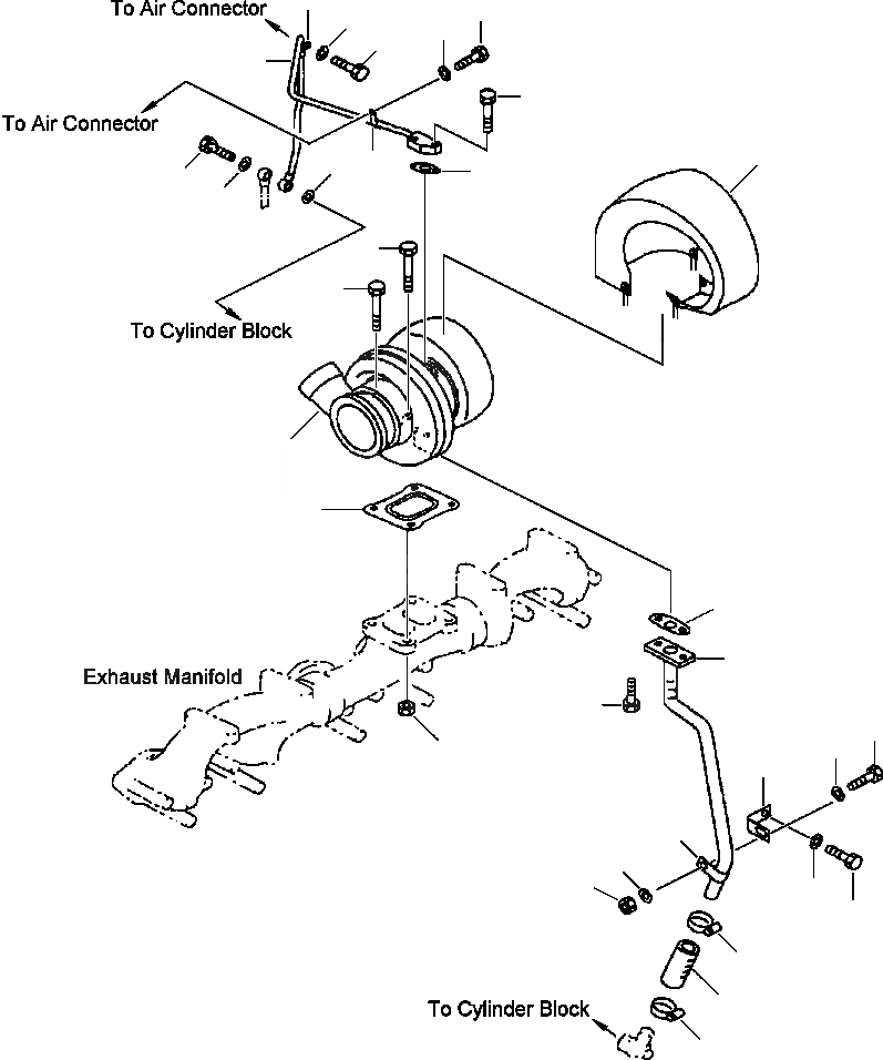 Схема запчастей Komatsu PC400LC-6LK - FIG. A-AD8 ТУРБОНАГНЕТАТЕЛЬ ТРУБЫ ДВИГАТЕЛЬ