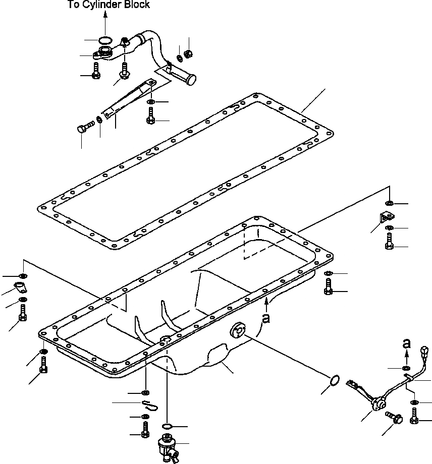 Схема запчастей Komatsu PC400LC-6LK - FIG. A-B7A МАСЛЯНЫЙ ПОДДОН ДВИГАТЕЛЬ