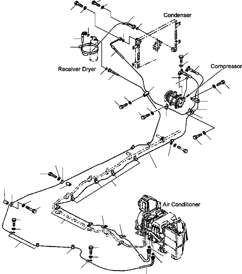 Схема запчастей Komatsu PC400LC-6LK - FIG. K7-AA КОНДИЦ. - ЛИНИЯ ОХЛАЖДЕНИЯS КАБИНА ОПЕРАТОРА И СИСТЕМА УПРАВЛЕНИЯ