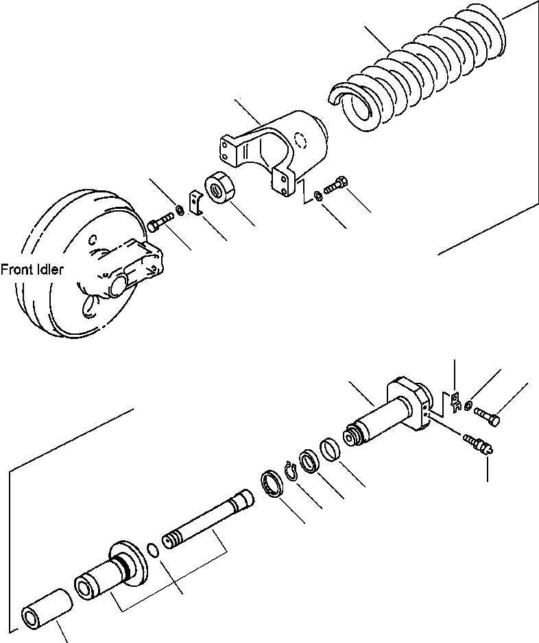 Схема запчастей Komatsu PC400LC-6LK - FIG. R-A ОПОРНЫЙ ЭЛЕМЕНТ ЛЕНИВЦА - СТАНДАРТН. ХОДОВАЯ