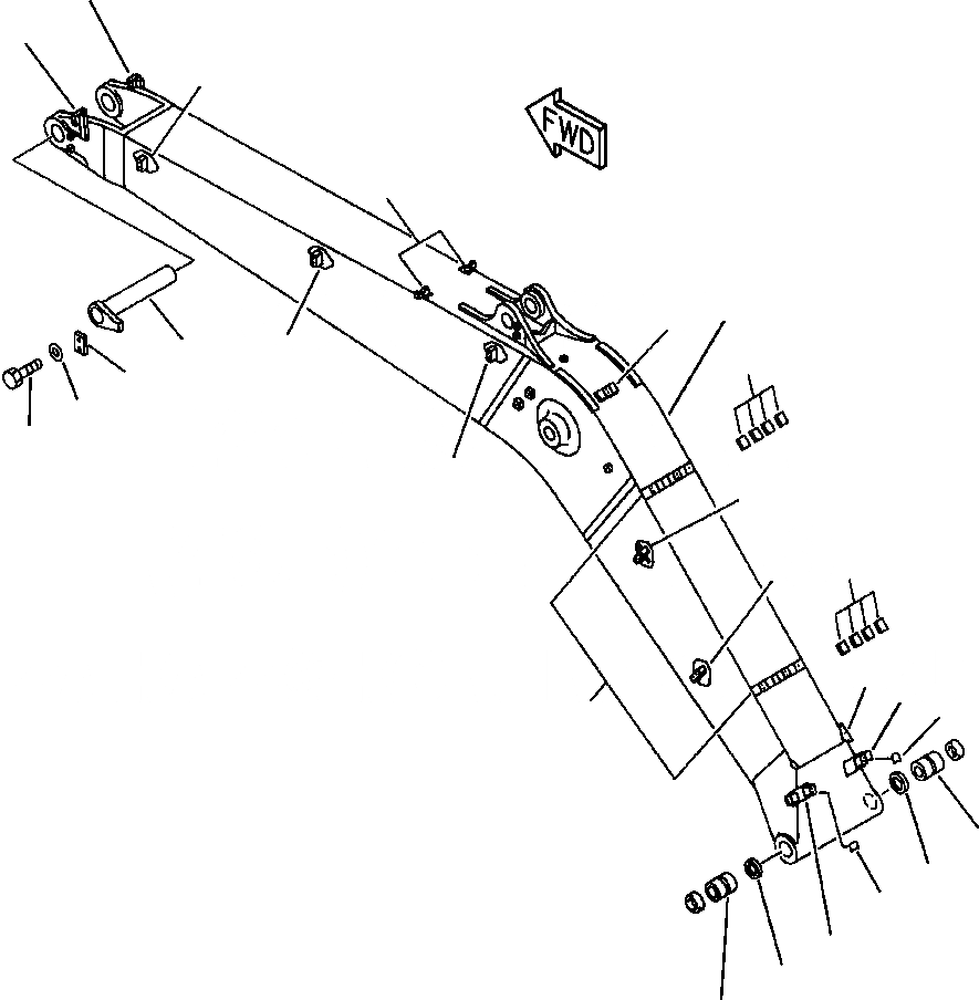 Схема запчастей Komatsu PC400LC-6LK - FIG. T-AA СТРЕЛА - СТАНДАРТН. СТРЕЛА И ВЕРХН. ПАЛЕЦ С ДОПОЛН. ГИДРОЛИНИЕЙ РАБОЧЕЕ ОБОРУДОВАНИЕ