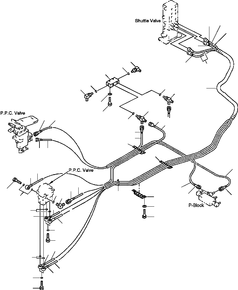 Схема запчастей Komatsu PC400LC-6LK - FIG. K-A PPC ЛИНИЯ ХОДА - АКТУАТОР КАБИНА ОПЕРАТОРА И СИСТЕМА УПРАВЛЕНИЯ
