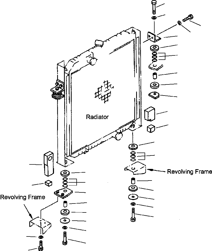 Схема запчастей Komatsu PC400LC-6LM - FIG. C-A ОХЛАЖД-Е - КРЕПЛЕНИЕ РАДИАТОРА И ЩИТКИ СИСТЕМА ОХЛАЖДЕНИЯ